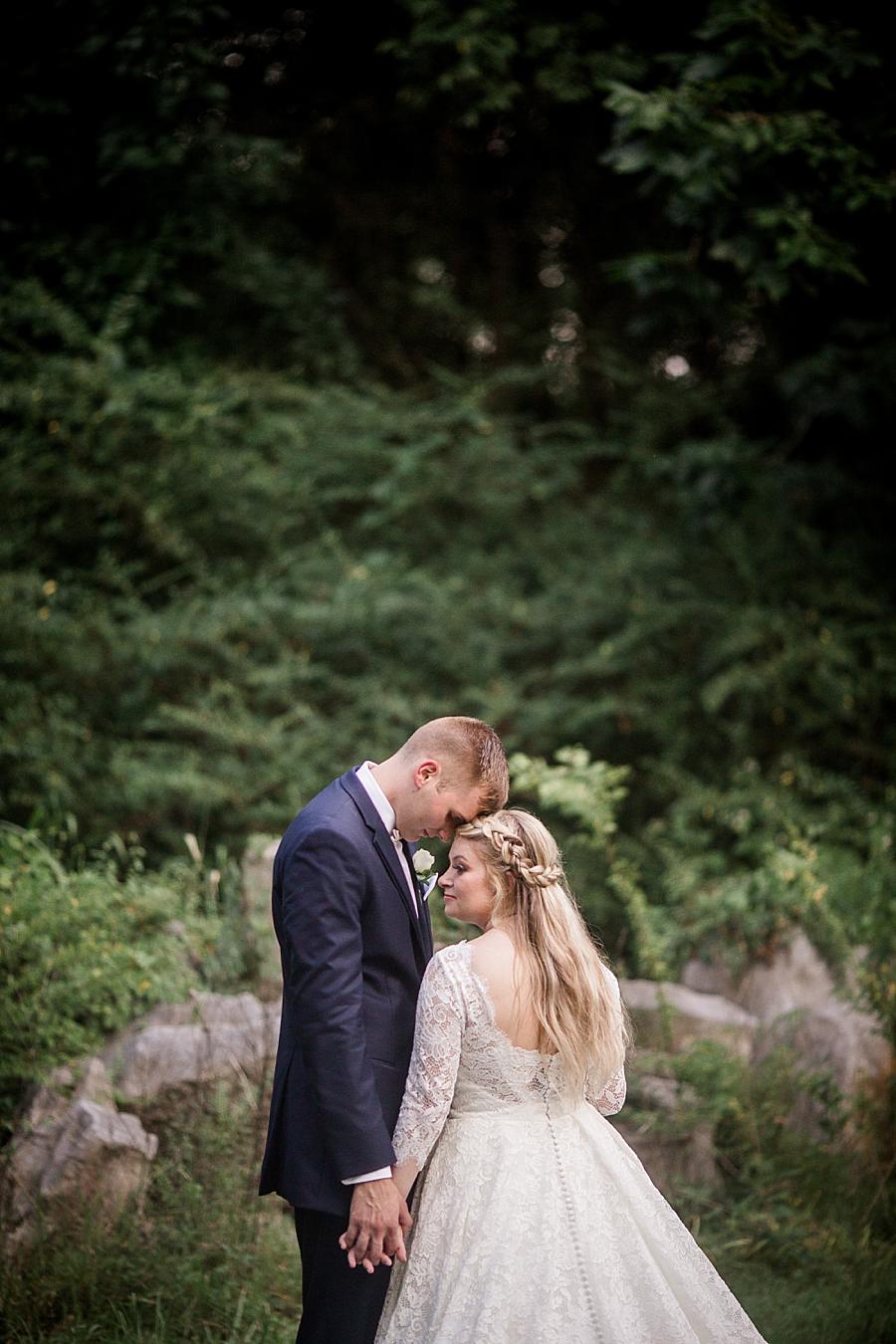 Forehead to forehead at this Cheval Manor Wedding by Knoxville Wedding Photographer, Amanda May Photos.