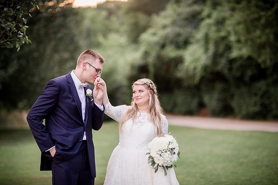 Hand kiss at this Cheval Manor Wedding by Knoxville Wedding Photographer, Amanda May Photos.