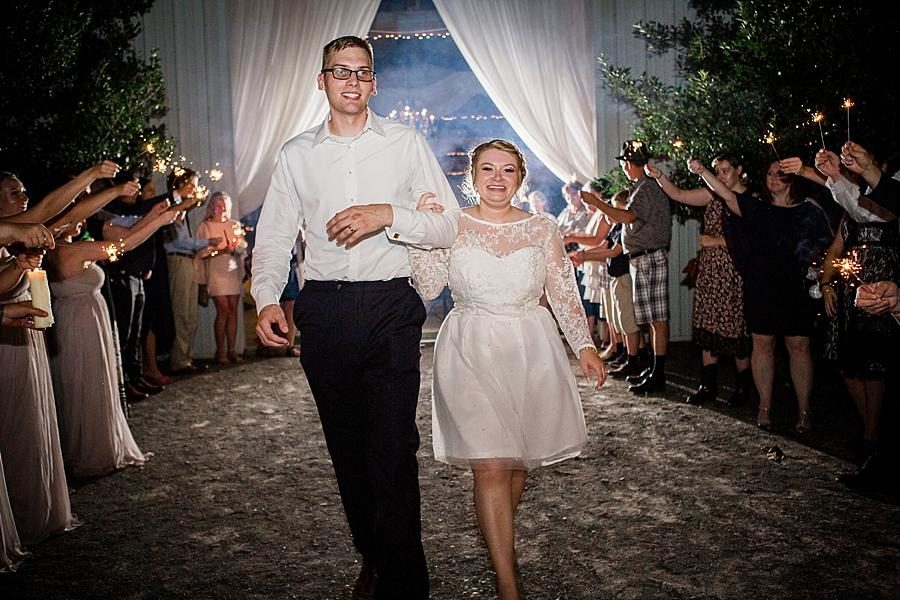Sparkler exit at this Cheval Manor Wedding by Knoxville Wedding Photographer, Amanda May Photos.