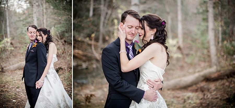 Bride snuggles her groom at this Cumberland Mountain State Park wedding by Knoxville Wedding Photographer, Amanda May Photos.