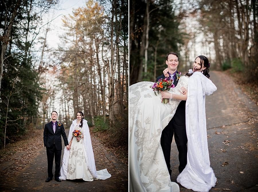 Sweeping the bride off her feet at this Cumberland Mountain State Park wedding by Knoxville Wedding Photographer, Amanda May Photos.
