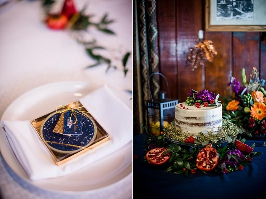 Wedding cake at this Cumberland Mountain State Park wedding by Knoxville Wedding Photographer, Amanda May Photos.