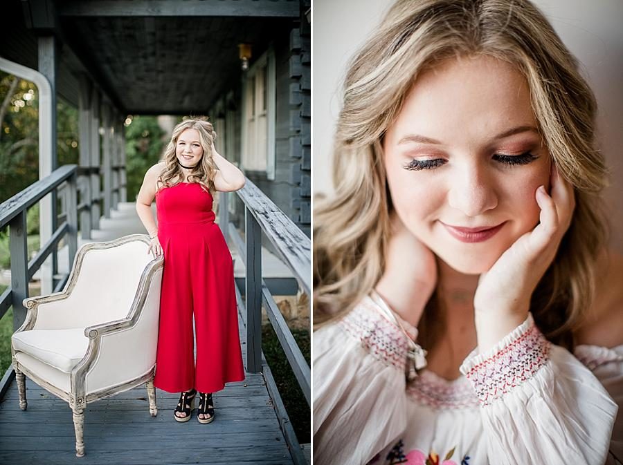 Perfect curls at this Estate of Grace Senior Session by Knoxville Wedding Photographer, Amanda May Photos.