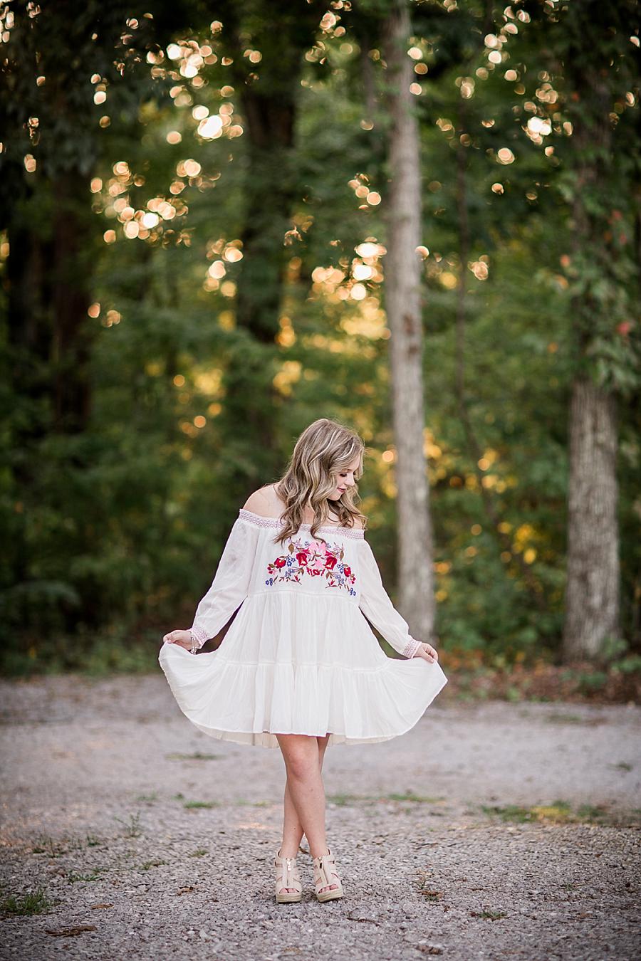 Girly pose at this Estate of Grace Senior Session by Knoxville Wedding Photographer, Amanda May Photos.