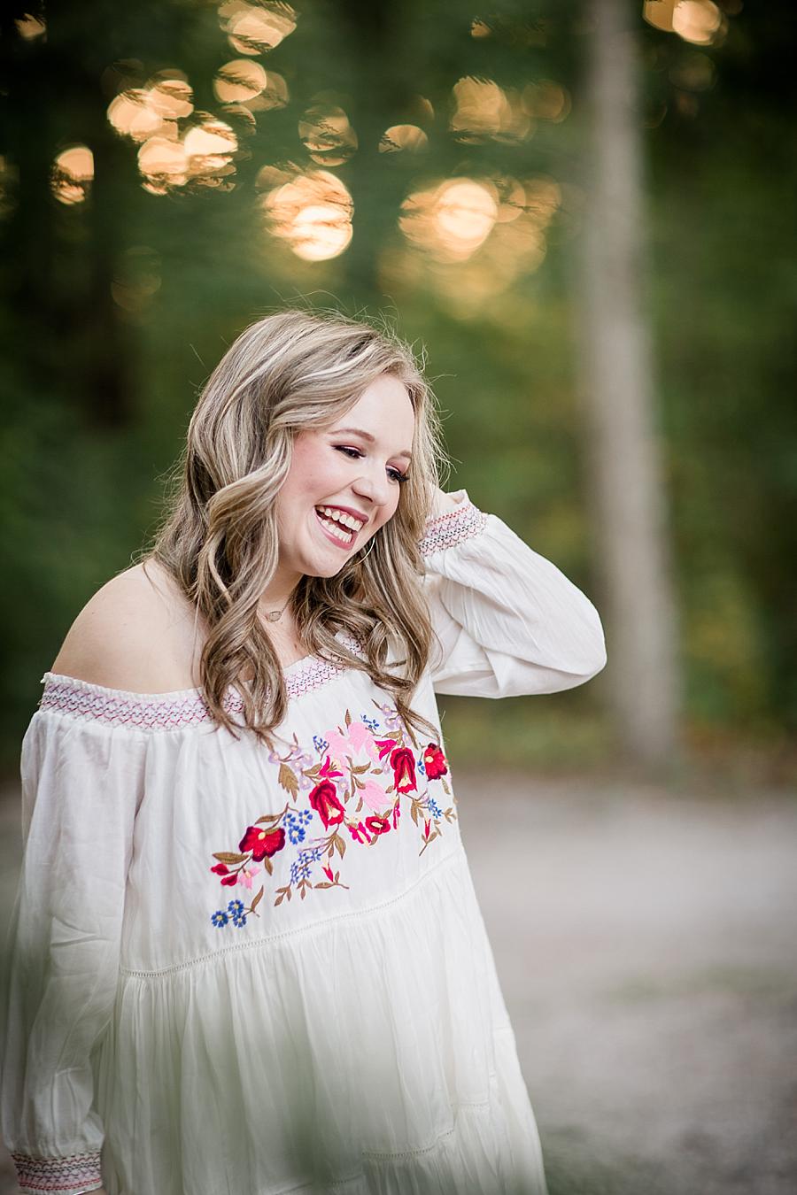 Smiling at this Estate of Grace Senior Session by Knoxville Wedding Photographer, Amanda May Photos.