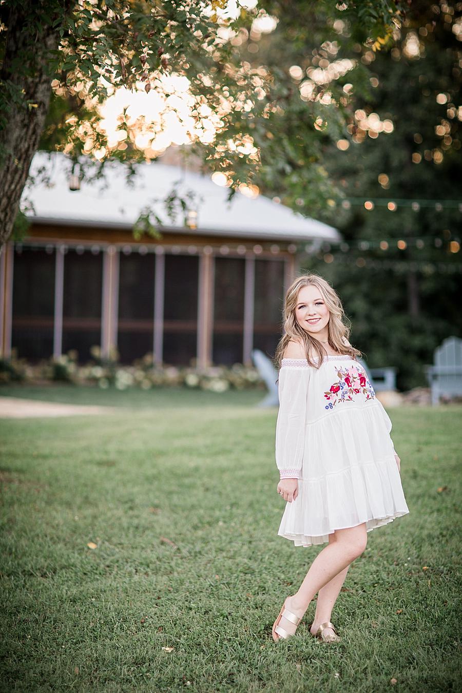 Outside the sunroom at this Estate of Grace Senior Session by Knoxville Wedding Photographer, Amanda May Photos.