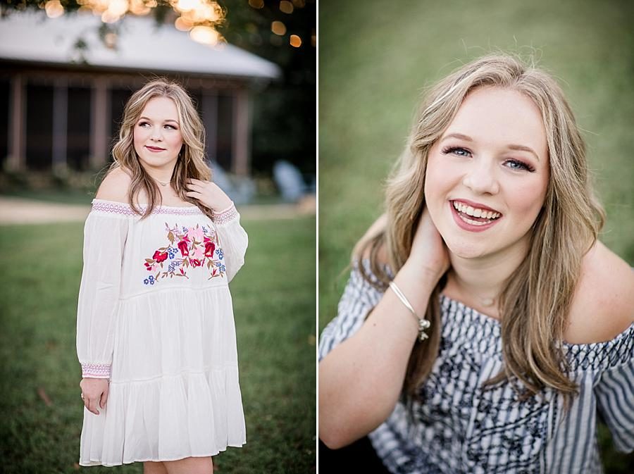 Hand on neck at this Estate of Grace Senior Session by Knoxville Wedding Photographer, Amanda May Photos.