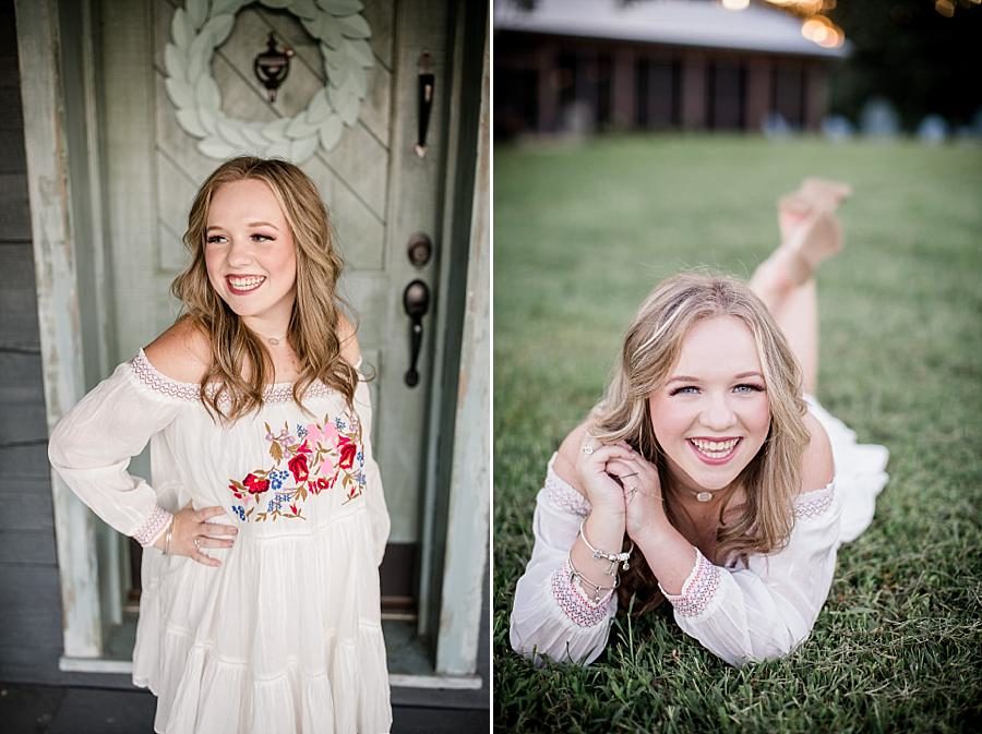 Laying in the grass at this Estate of Grace Senior Session by Knoxville Wedding Photographer, Amanda May Photos.