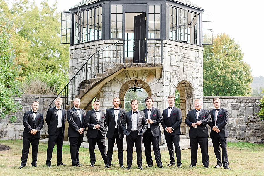 black tuxedos at this kincaid house wedding
