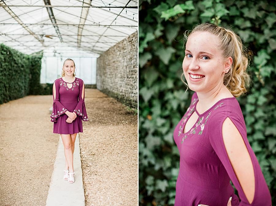 Conservatory at this Knoxville Senior by Knoxville Wedding Photographer, Amanda May Photos