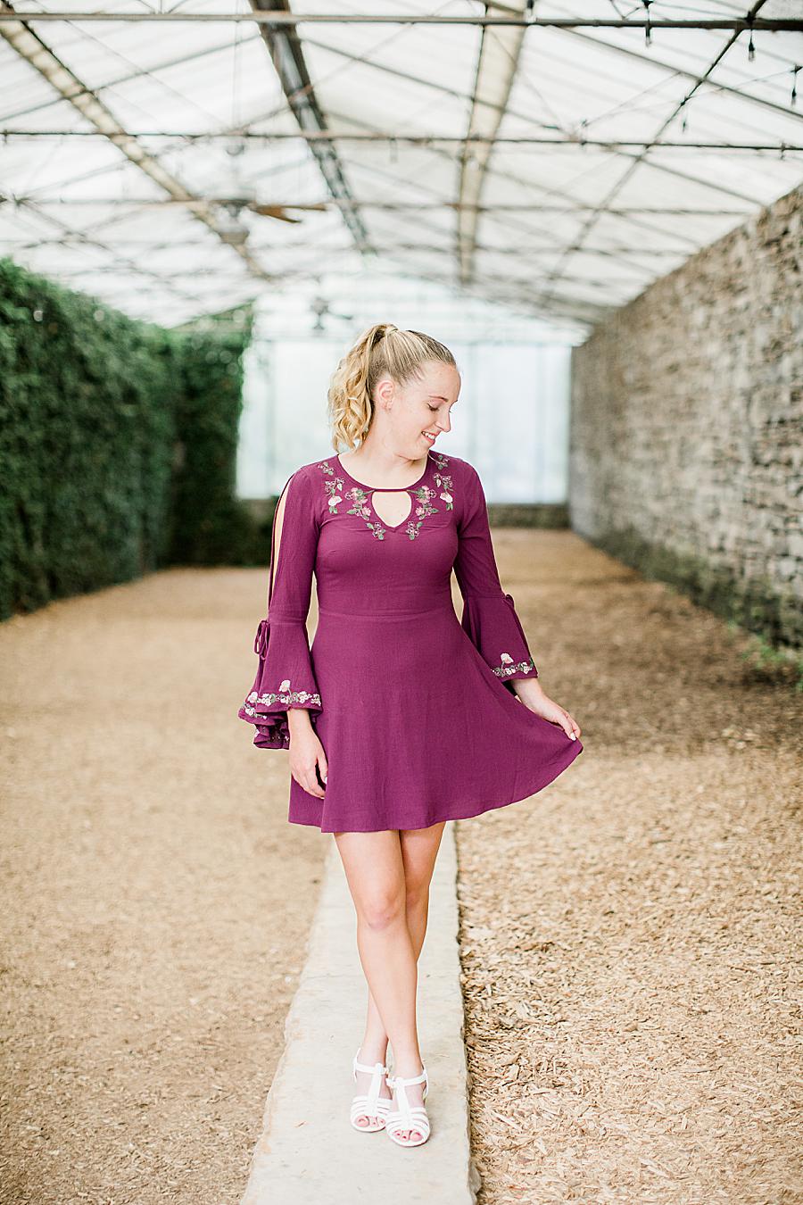 Greenhouse at this Knoxville Senior by Knoxville Wedding Photographer, Amanda May Photos