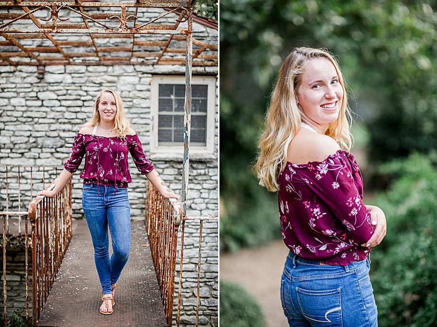 Off the shoulder top at this Knoxville Senior by Knoxville Wedding Photographer, Amanda May Photos