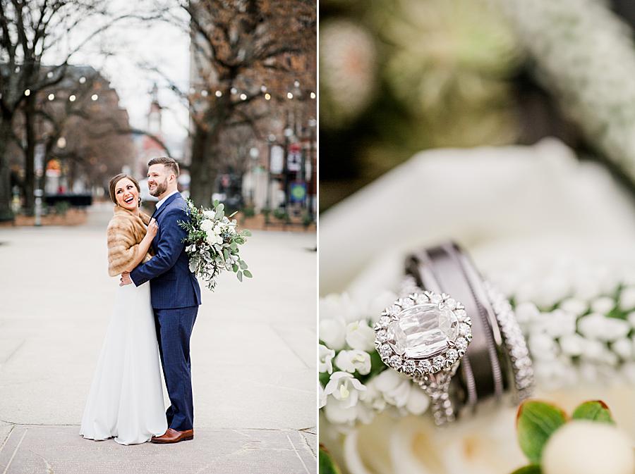 Wedding rings at this Knox County Courthouse Wedding by Knoxville Wedding Photographer, Amanda May Photos.