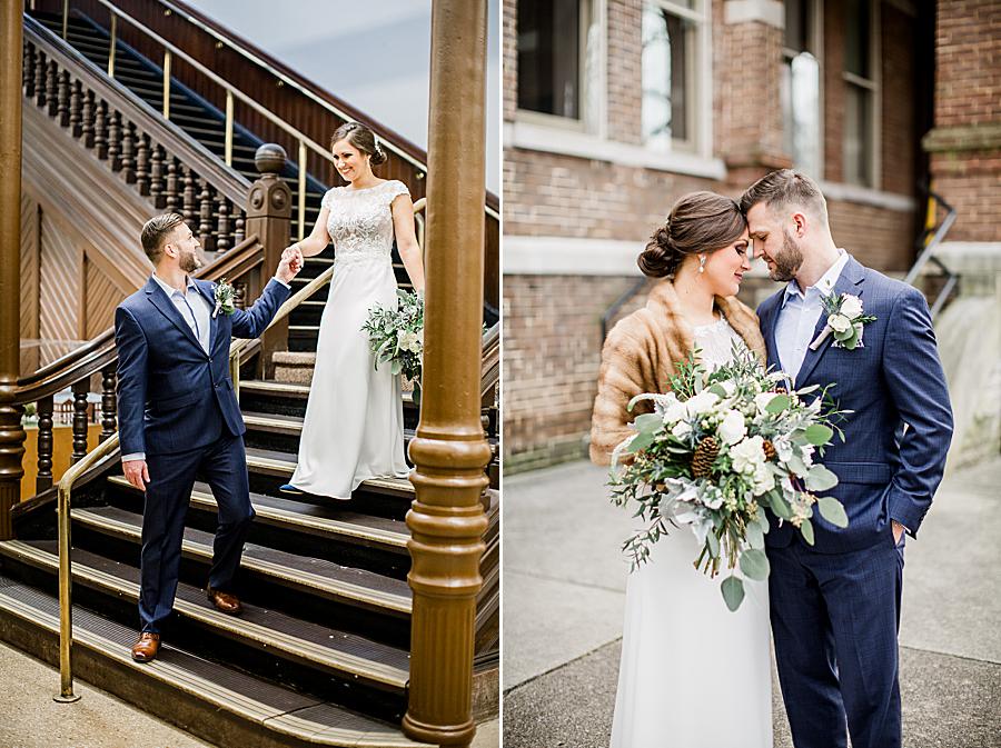 Foreheads together at this Knox County Courthouse Wedding by Knoxville Wedding Photographer, Amanda May Photos.
