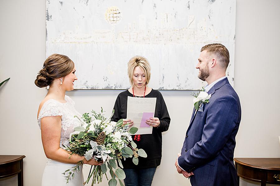 Ceremony at this Knox County Courthouse Wedding by Knoxville Wedding Photographer, Amanda May Photos.