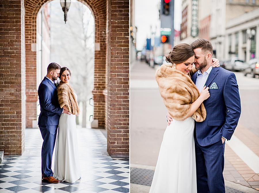 Snuggling at this Knox County Courthouse Wedding by Knoxville Wedding Photographer, Amanda May Photos.
