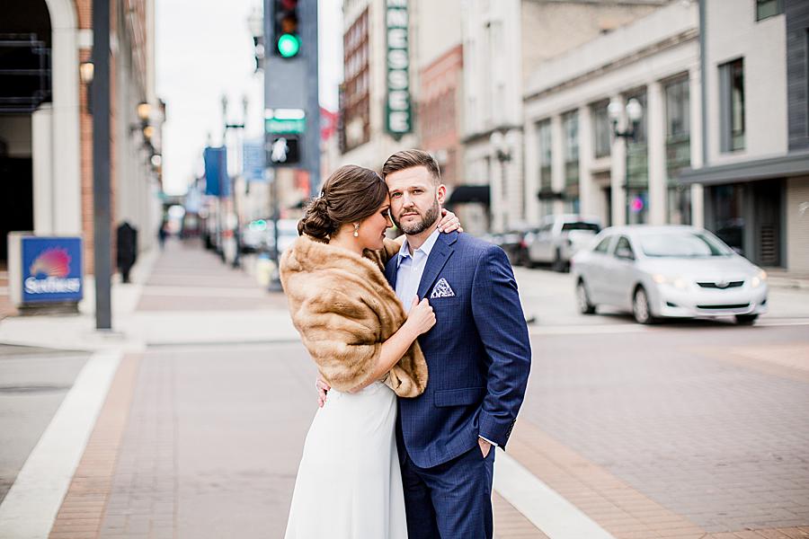 Tennessee Theater marquee at this Knox County Courthouse Wedding by Knoxville Wedding Photographer, Amanda May Photos.