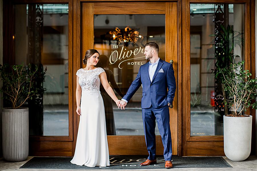 Holding hands at this Knox County Courthouse Wedding by Knoxville Wedding Photographer, Amanda May Photos.