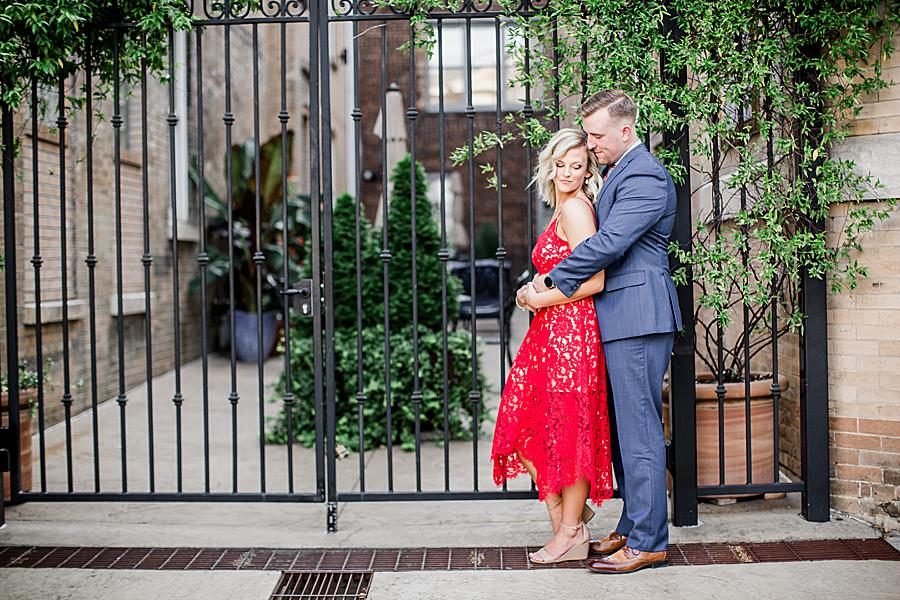 Wrought iron gate at this Knoxville Botanical Gardens engagement by Knoxville Wedding Photographer, Amanda May Photos.