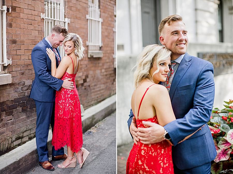 Downtown Knoxville at this Knoxville Botanical Gardens engagement by Knoxville Wedding Photographer, Amanda May Photos.