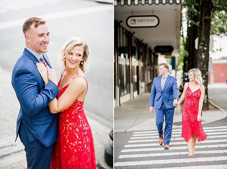 Crosswalk at this Knoxville Botanical Gardens engagement by Knoxville Wedding Photographer, Amanda May Photos.
