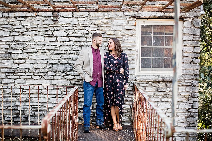 Wooden bridge at this Knoxville Botanical Gardens Engagement by Knoxville Wedding Photographer, Amanda May Photos.