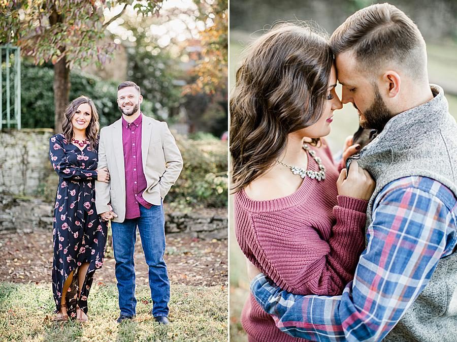Sweater vest at this Knoxville Botanical Gardens Engagement by Knoxville Wedding Photographer, Amanda May Photos.