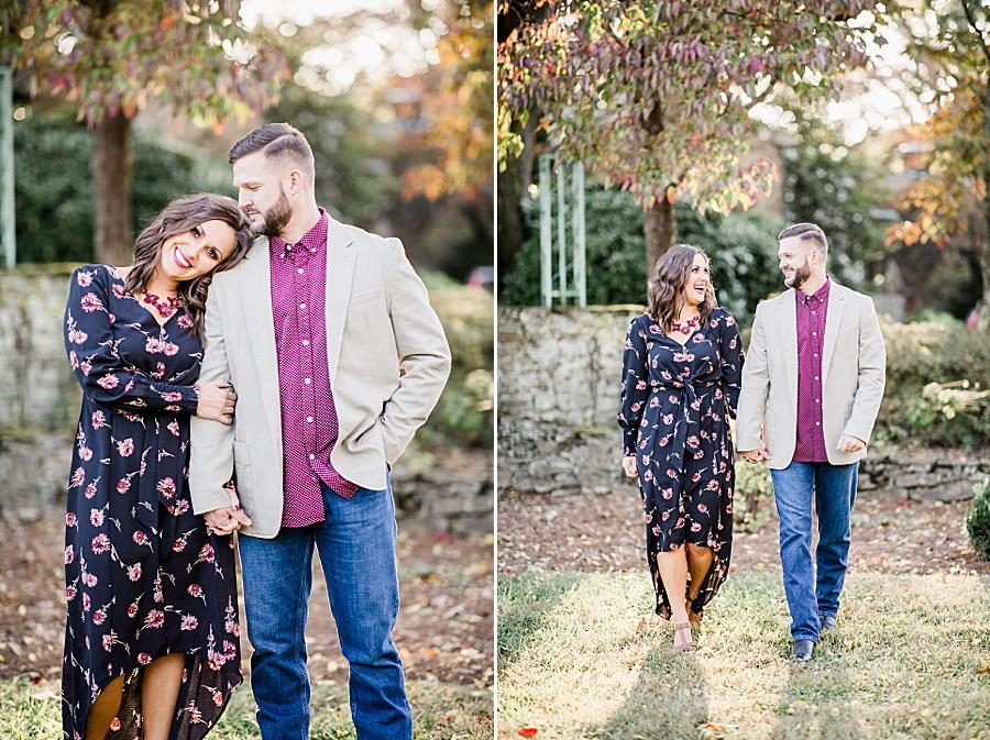Khaki sport coat at this Knoxville Botanical Gardens Engagement by Knoxville Wedding Photographer, Amanda May Photos.