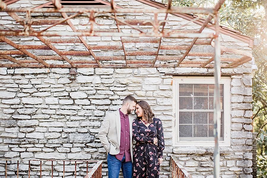Wooden trellis at this Knoxville Botanical Gardens Engagement by Knoxville Wedding Photographer, Amanda May Photos.