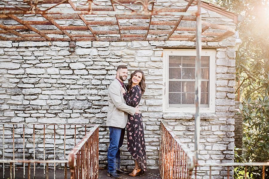 Looking away at this Knoxville Botanical Gardens Engagement by Knoxville Wedding Photographer, Amanda May Photos.