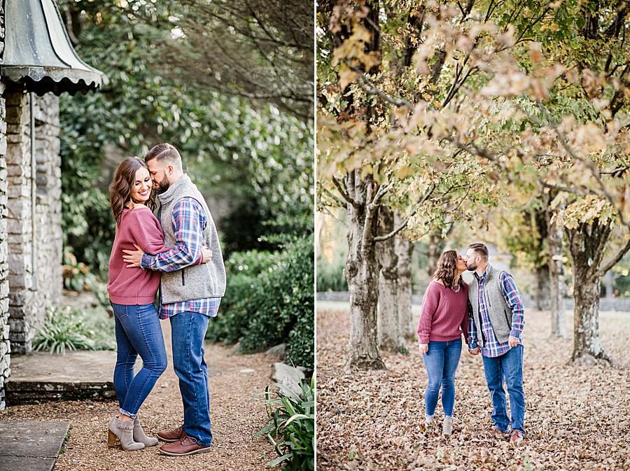 Gray booties at this Knoxville Botanical Gardens Engagement by Knoxville Wedding Photographer, Amanda May Photos.