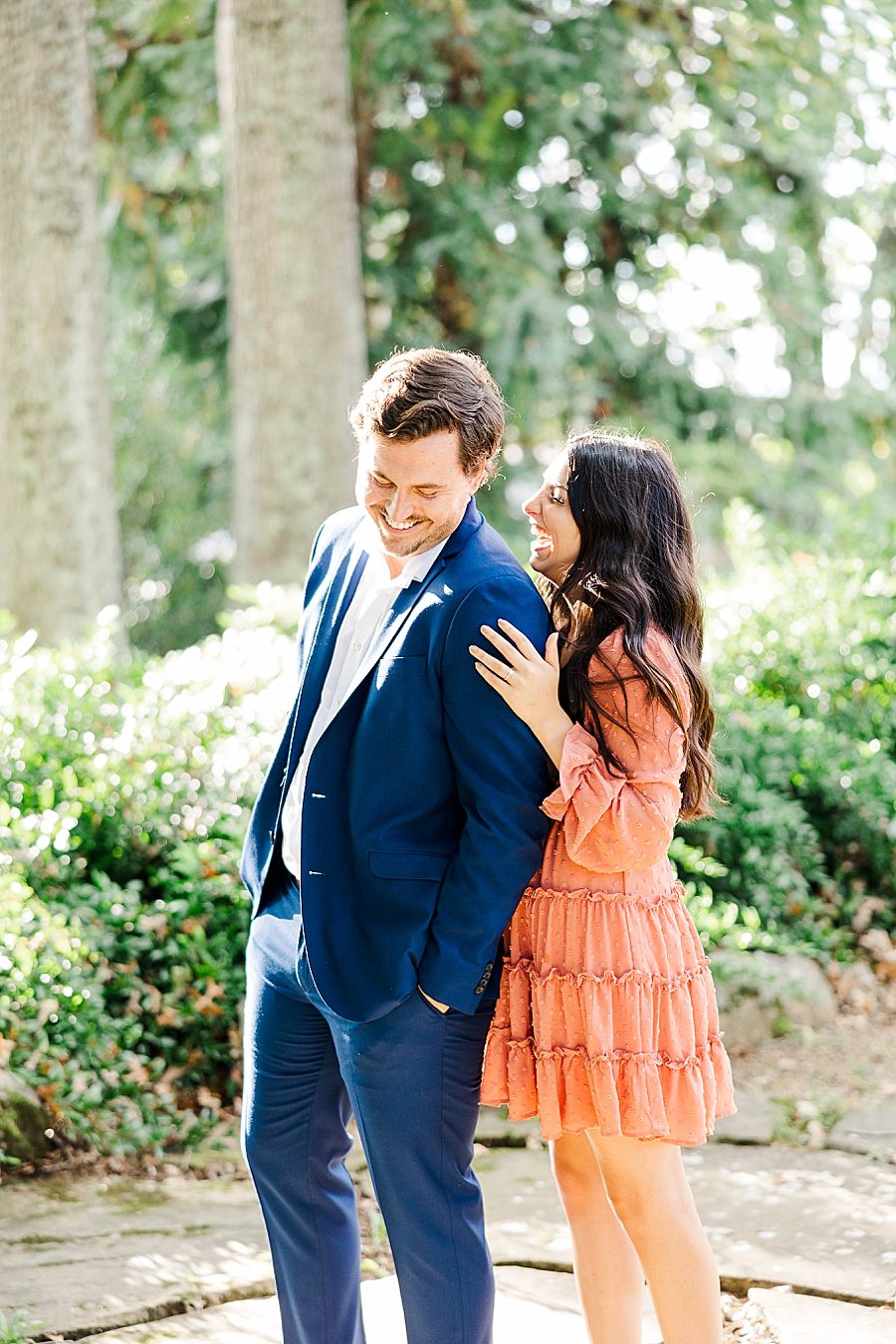 cute couple at knoxville botanical garden engagement