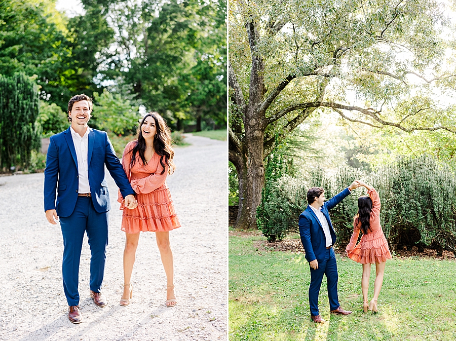 twirling at knoxville botanical garden engagement