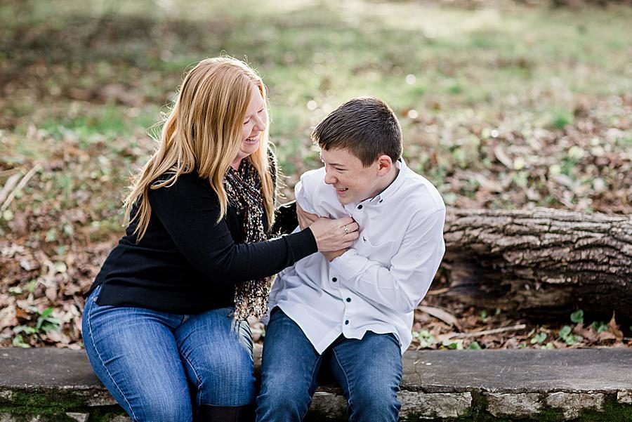 Tickle fight at this Knoxville Botanical Gardens Family Session by Knoxville Wedding Photographer, Amanda May Photos.
