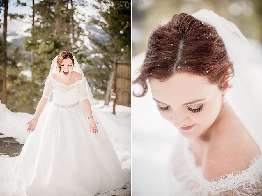 Playing in the snow at this Colorado Destination Wedding by Knoxville Wedding Photographer, Amanda May Photos.