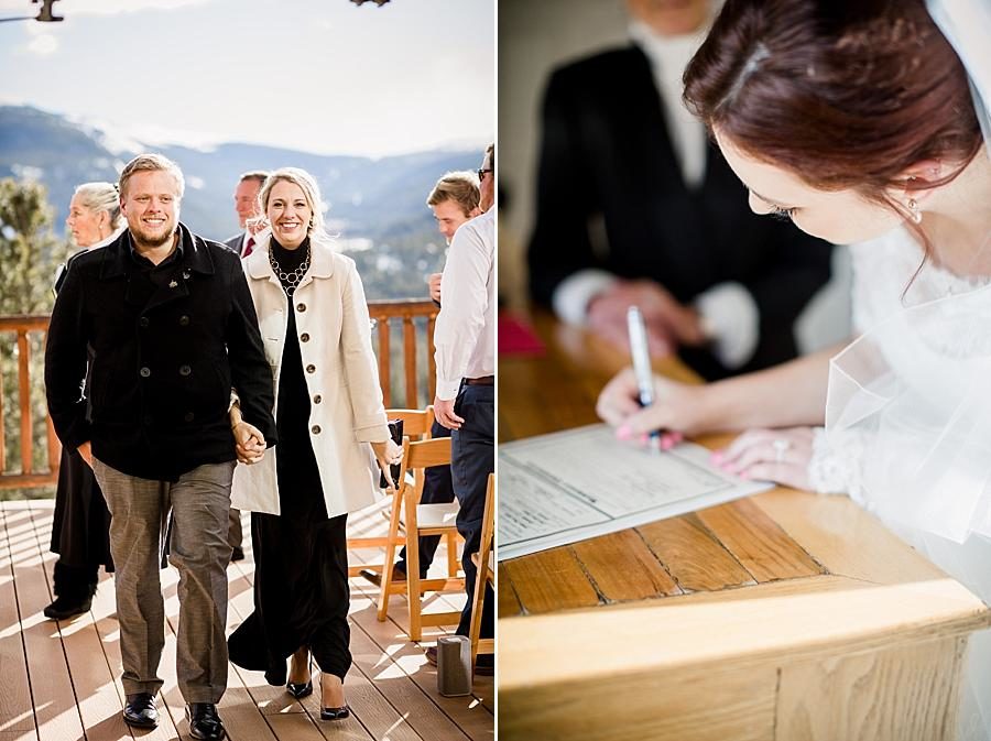 Signing the marriage license at this Colorado Destination Wedding by Knoxville Wedding Photographer, Amanda May Photos.
