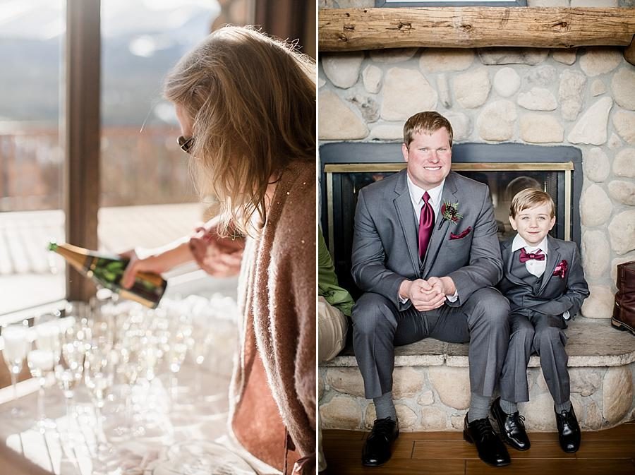 Pouring champagne at this Colorado Destination Wedding by Knoxville Wedding Photographer, Amanda May Photos.