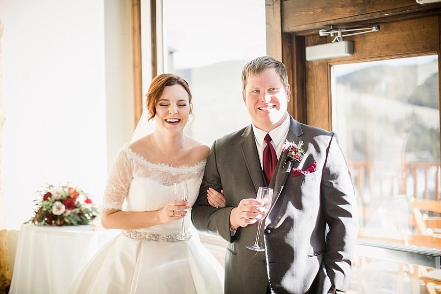 Lauging at this Colorado Destination Wedding by Knoxville Wedding Photographer, Amanda May Photos.