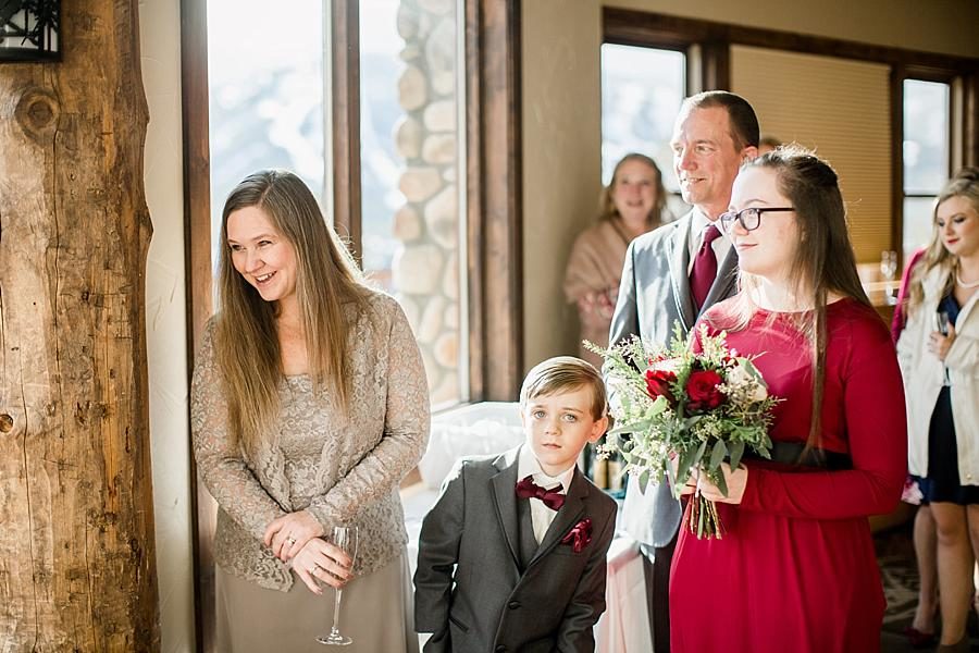 Guests at the reception at this Colorado Destination Wedding by Knoxville Wedding Photographer, Amanda May Photos.