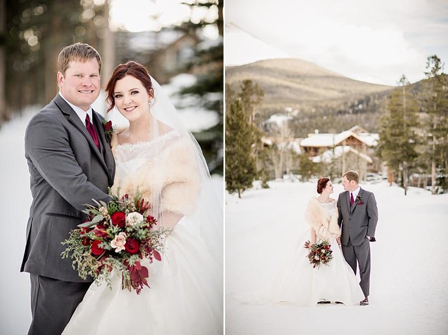 Fur shawl at this Colorado Destination Wedding by Knoxville Wedding Photographer, Amanda May Photos.