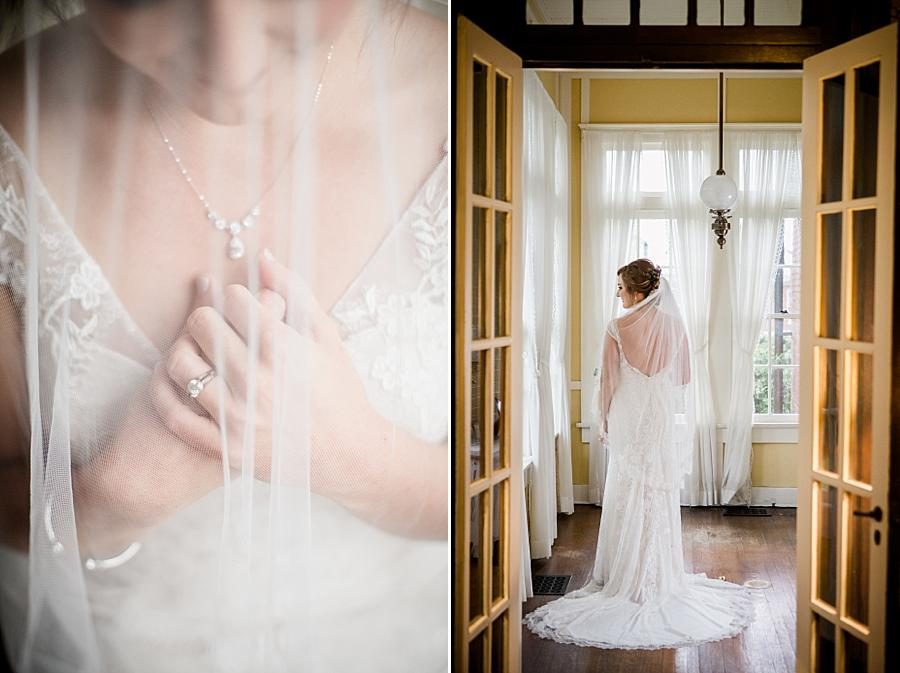 Detail of wedding dress at this Historic Westwood Bridal session by Knoxville Wedding Photographer, Amanda May Photos.