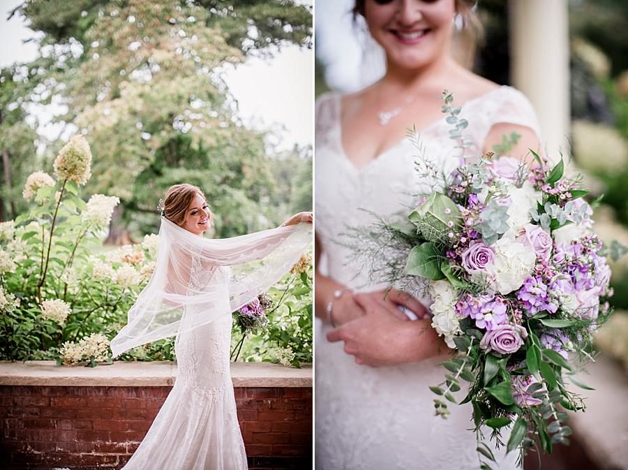 Bride in wedding dress at this Historic Westwood Bridal session by Knoxville Wedding Photographer, Amanda May Photos.