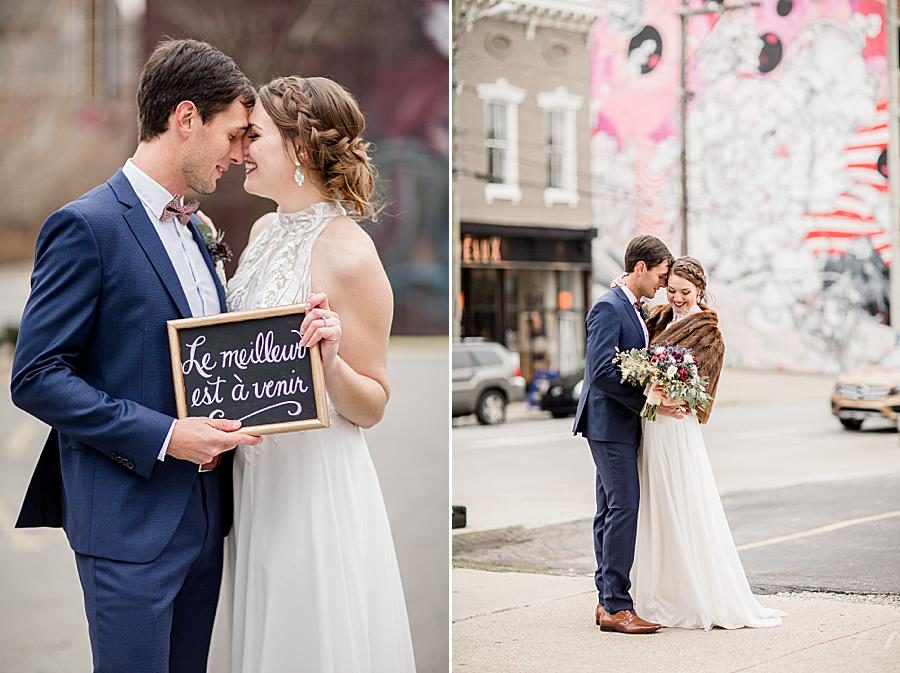 Chalkboard sign at this Lexington Courthouse Wedding by Knoxville Wedding Photographer, Amanda May Photos. 