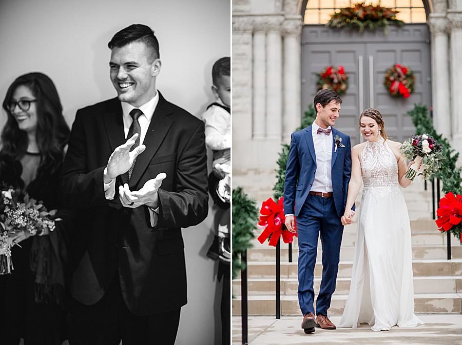 Clapping at this Lexington Courthouse Wedding by Knoxville Wedding Photographer, Amanda May Photos. 