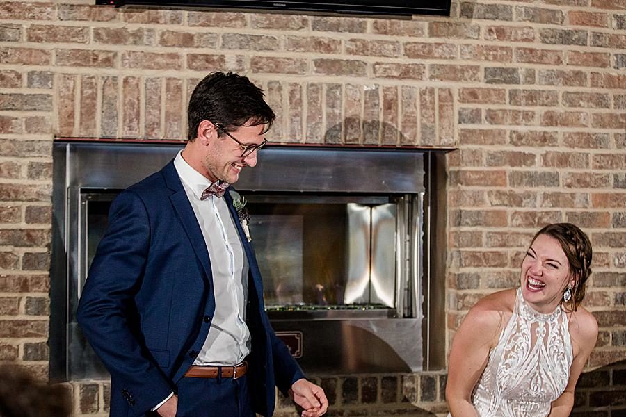 Laughing at this Lexington Courthouse Wedding by Knoxville Wedding Photographer, Amanda May Photos. 