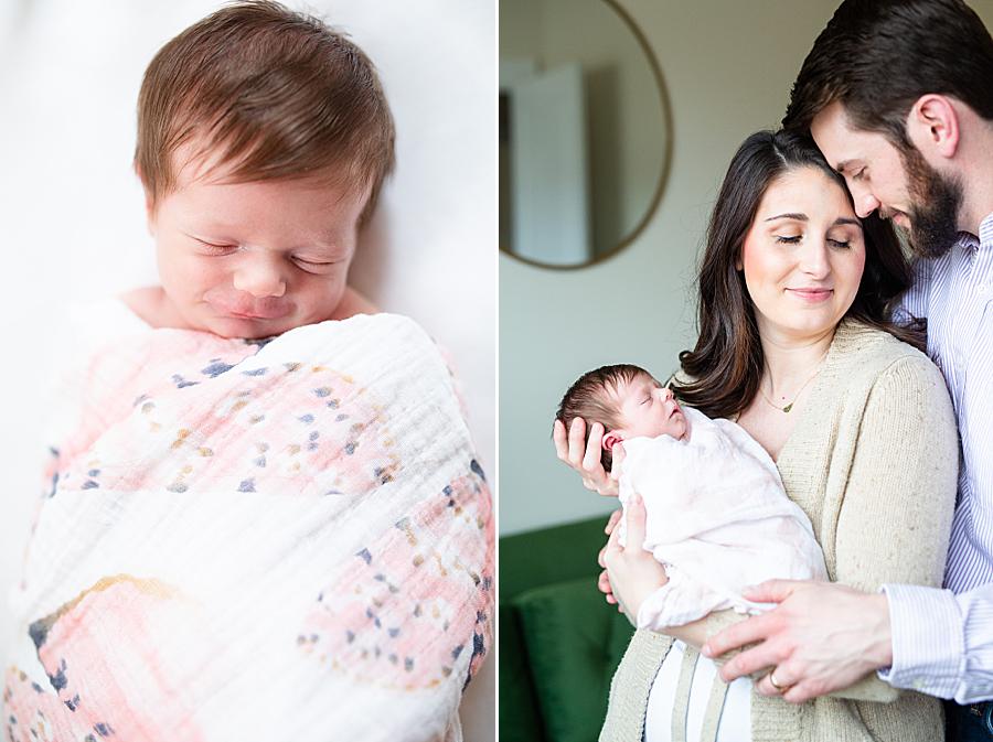 Pink swaddle at this newborn session by Knoxville Wedding Photographer, Amanda May Photos.