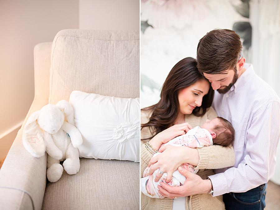 Nursery glider at this newborn session by Knoxville Wedding Photographer, Amanda May Photos.