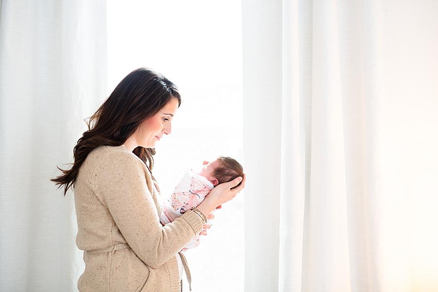 Window light at this newborn session by Knoxville Wedding Photographer, Amanda May Photos.