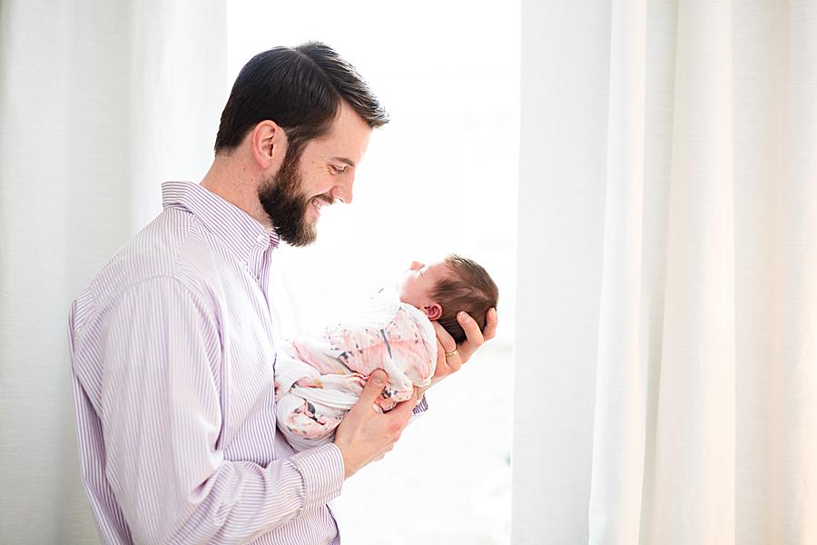 Dad and daughter at this newborn session by Knoxville Wedding Photographer, Amanda May Photos.