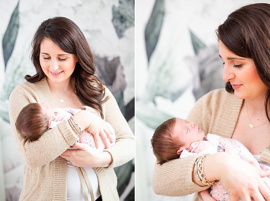 Mom and daughter at this newborn session by Knoxville Wedding Photographer, Amanda May Photos.